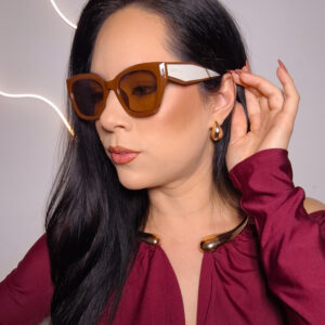 COLEÇÃO LUMIÈRE - MODELO BRISE MARROM/CARAMELO/BRANCO