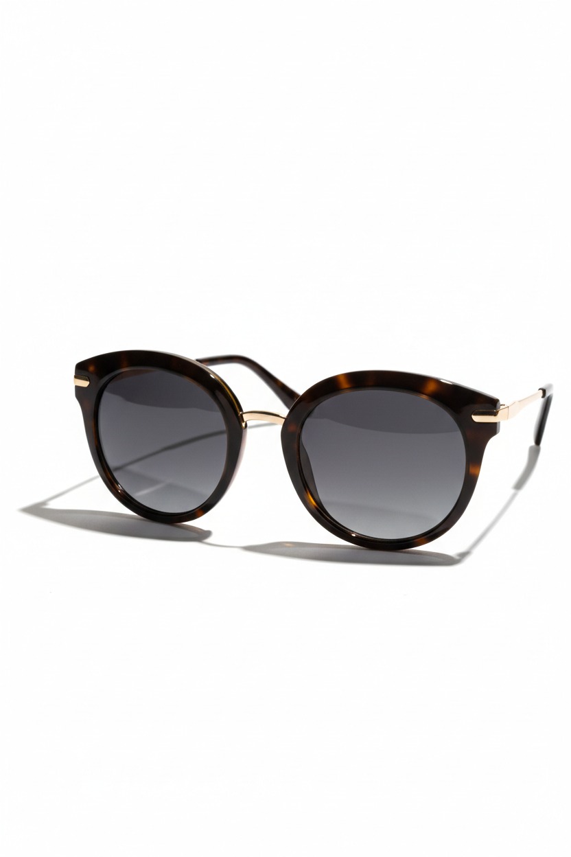 oculos escuro feminino em um fundo branco, como em studio. foto profissional e criativa sem logotipo